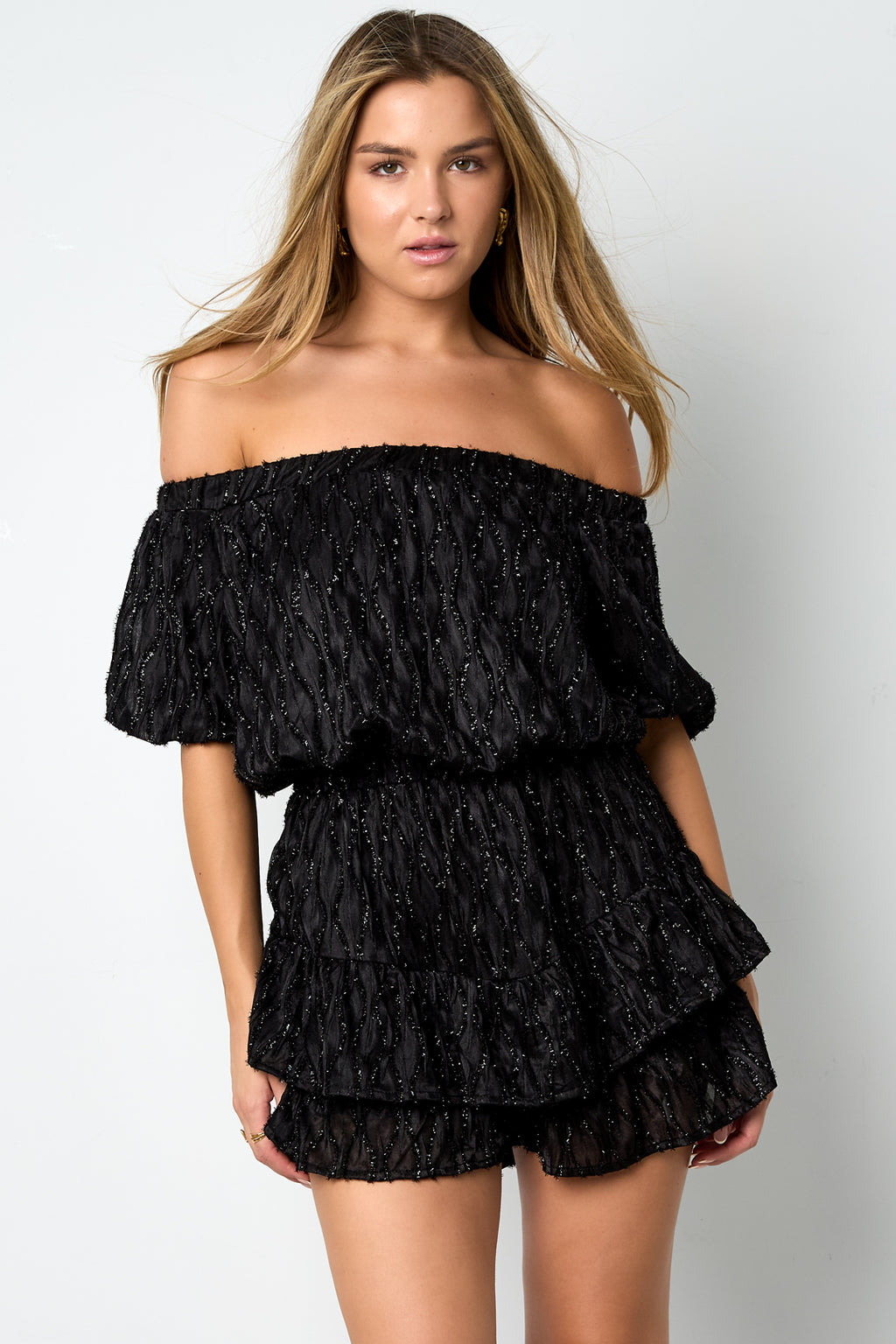 Woven Polyester Fiber Women's Bodysuit Casual Solid Color Ruffle Edge
