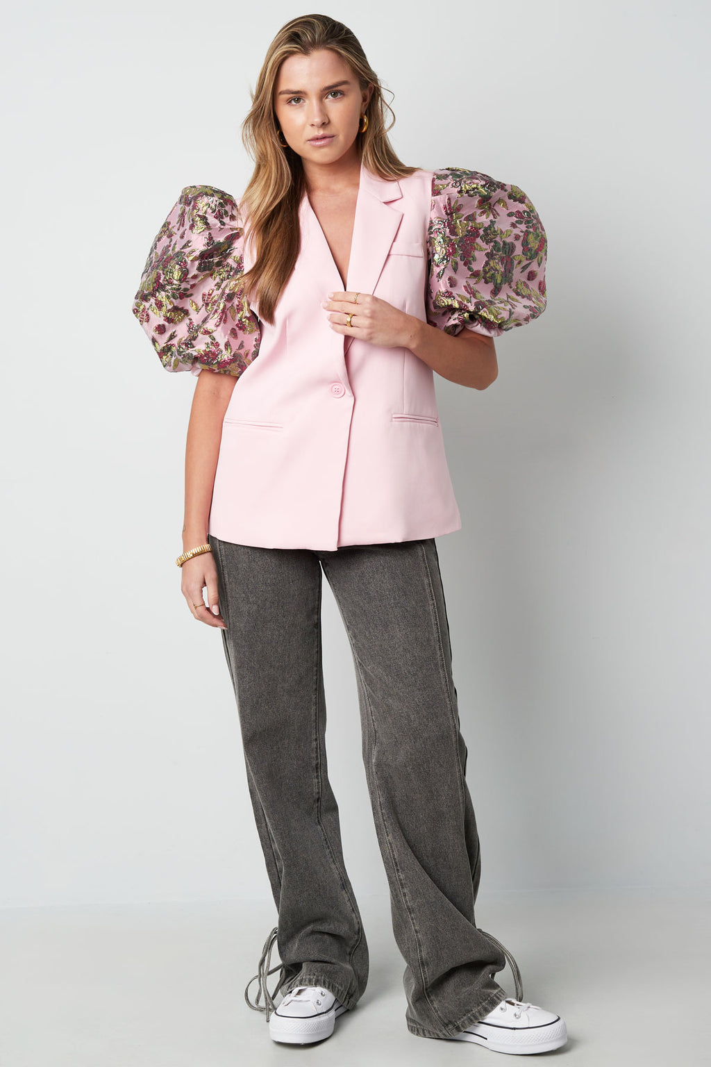 Woven Polyester Fiber Women's Suit Set Elegant Color Clash