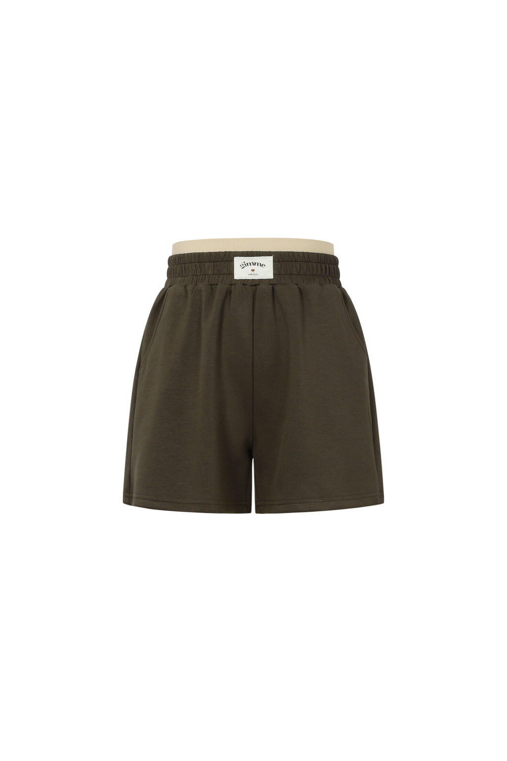 Knitted Polyester Fiber Women's Casual Shorts Sporty Solid Color