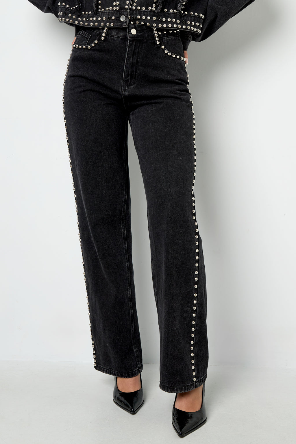 Woven Cotton Women's Straight Leg Pants Street Solid Color