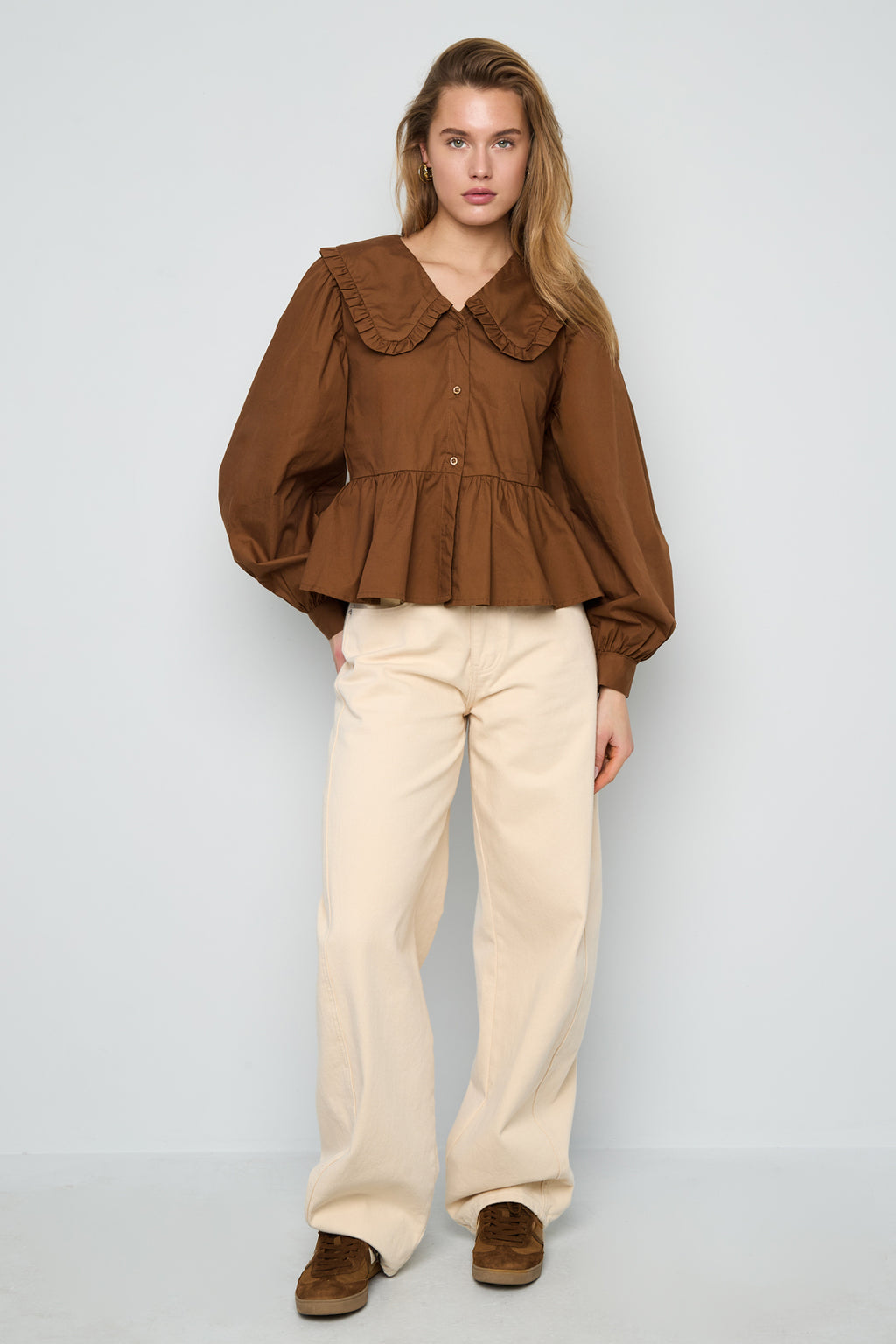 Cotton Blouses & Shirts Solid color Casual Spring/Summer  Clothes