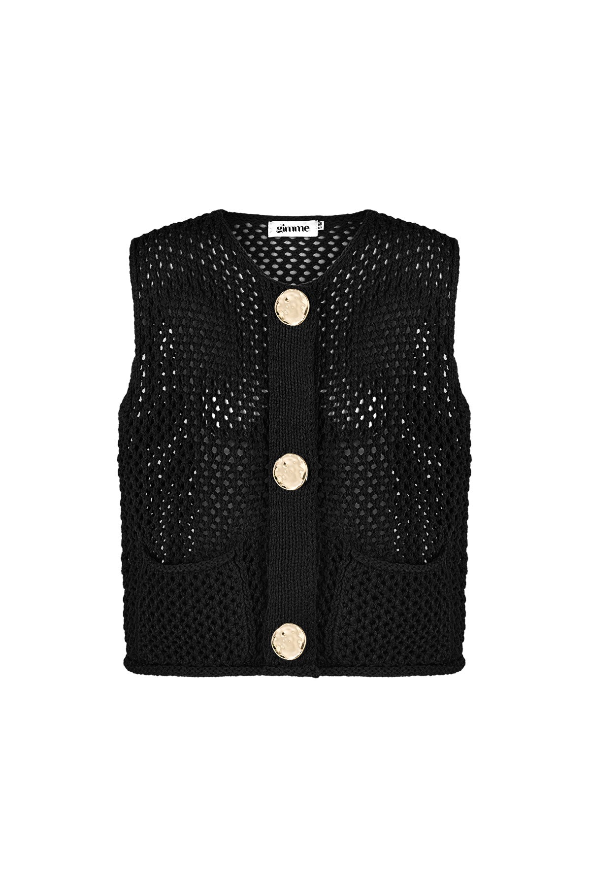 Knitted Polyester Women's Knit Spencer Openwork Design