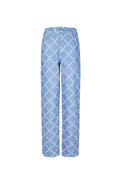 Cotton Woven Women's Straight Leg Pants Plaid Casual