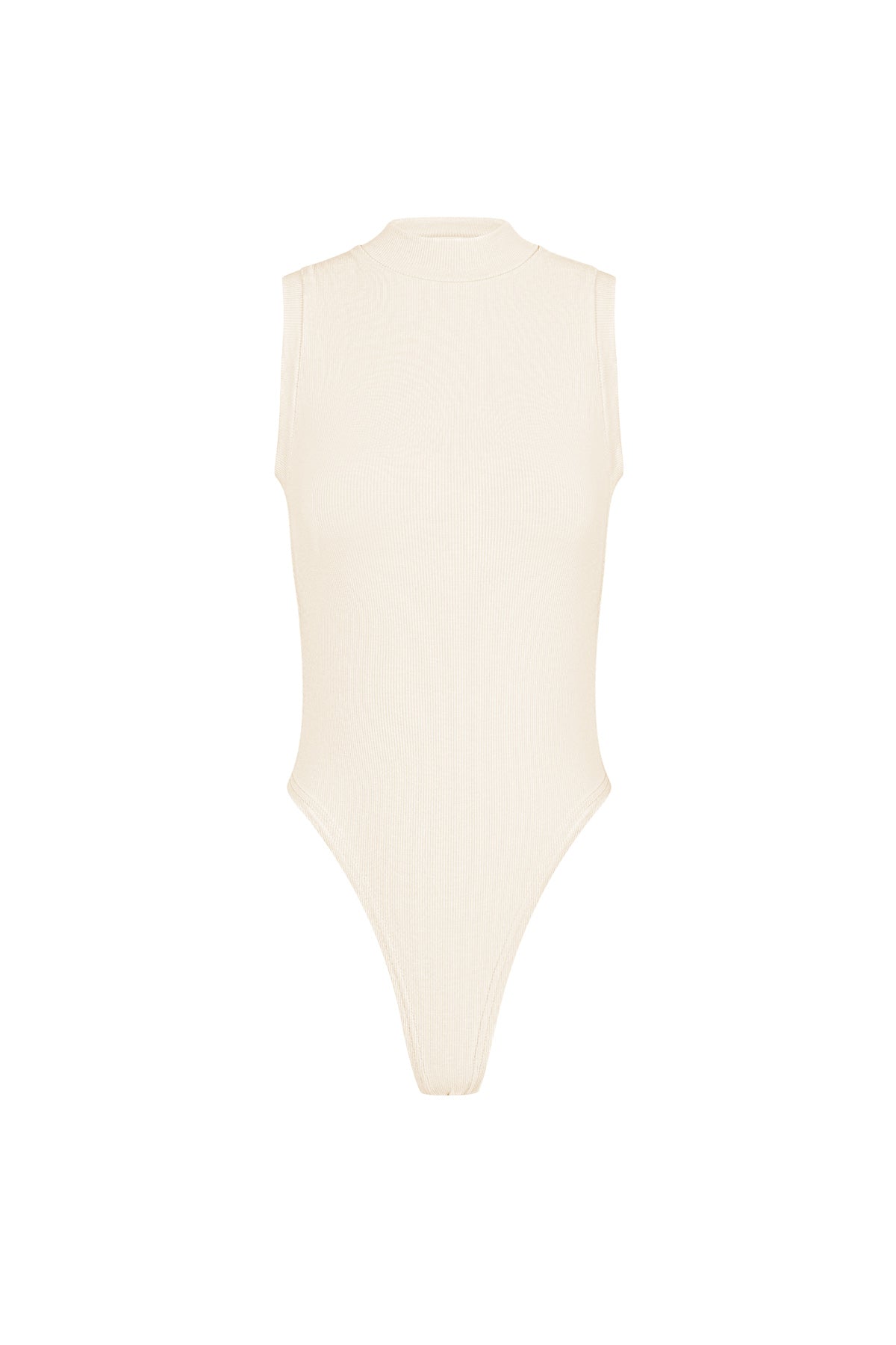 Viscose Women's Sleeveless Bodysuit High Neck Minimalist Design