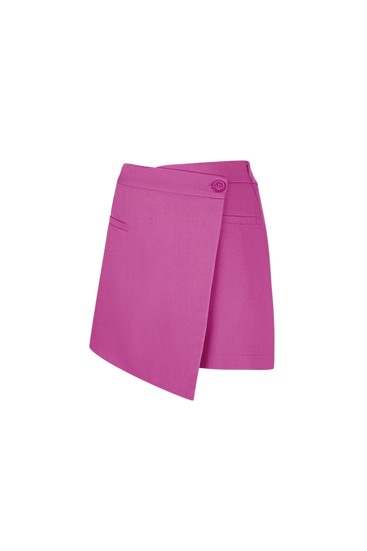 Polyester Women's Mini Skirt Asymmetric Wrap Design