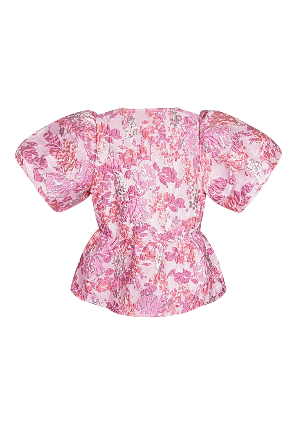Woven Polyester Fiber Women's Short Sleeve Top Elegant Floral Print