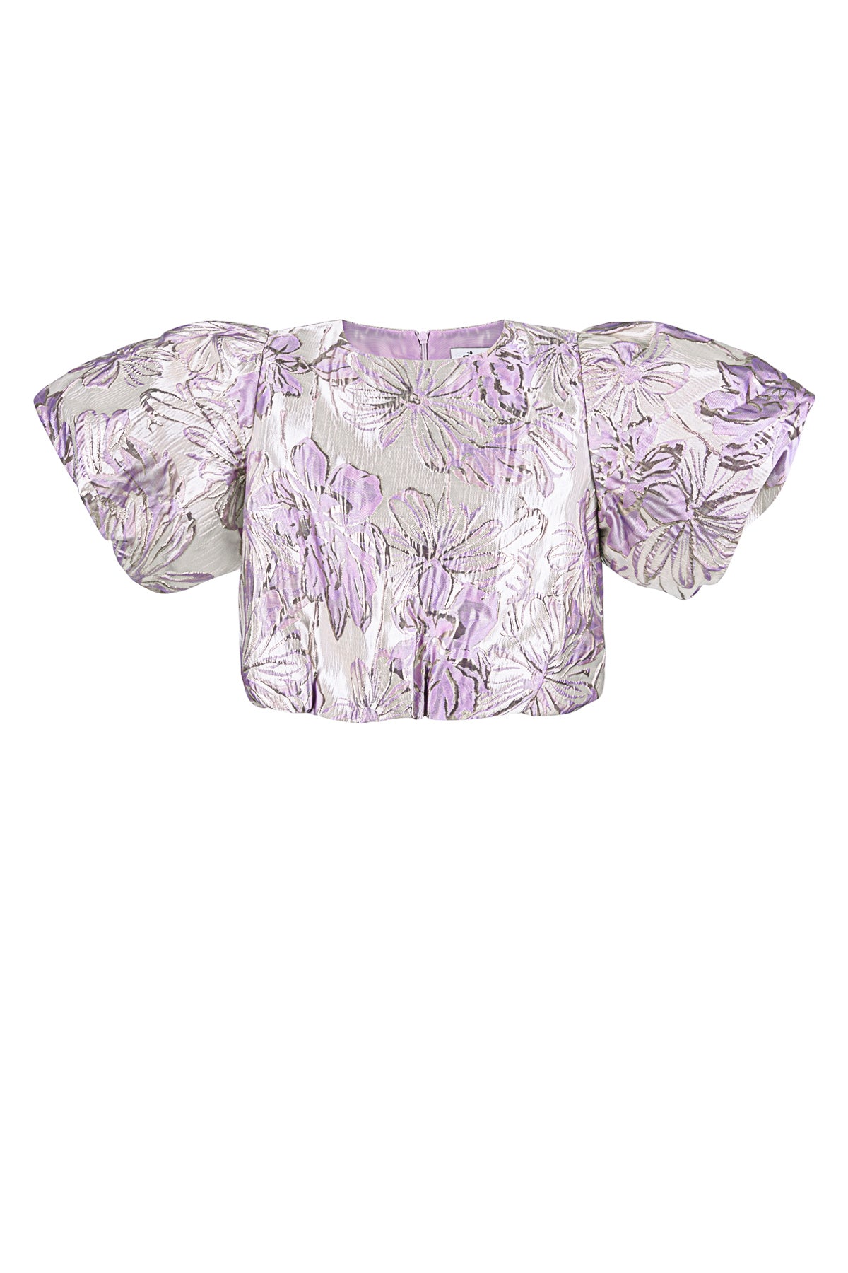 Polyester Women's Short Sleeve Top Puff Sleeve Floral Print