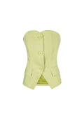 Polyester Women's Sleeveless Top Structured Buttoned Design