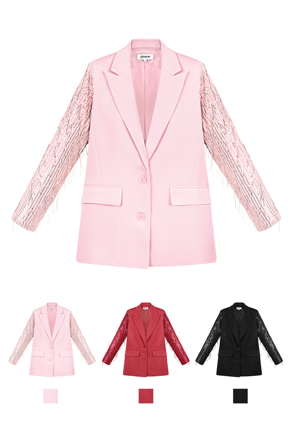 Polyester Women's Suit Jacket Fringe Sleeve Design