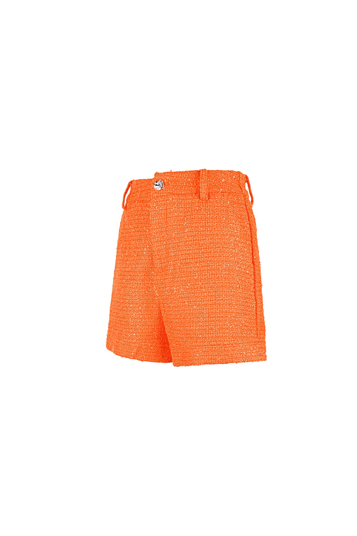Polyester Women's Shorts High-Waisted Solid Color