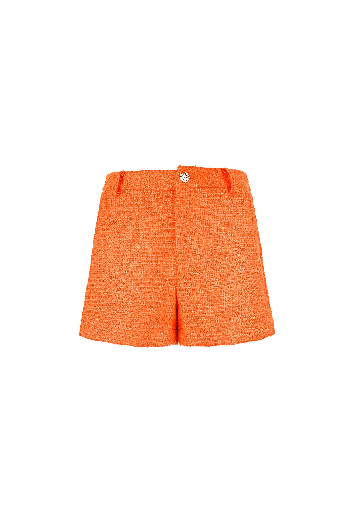 Polyester Women's Shorts High-Waisted Solid Color