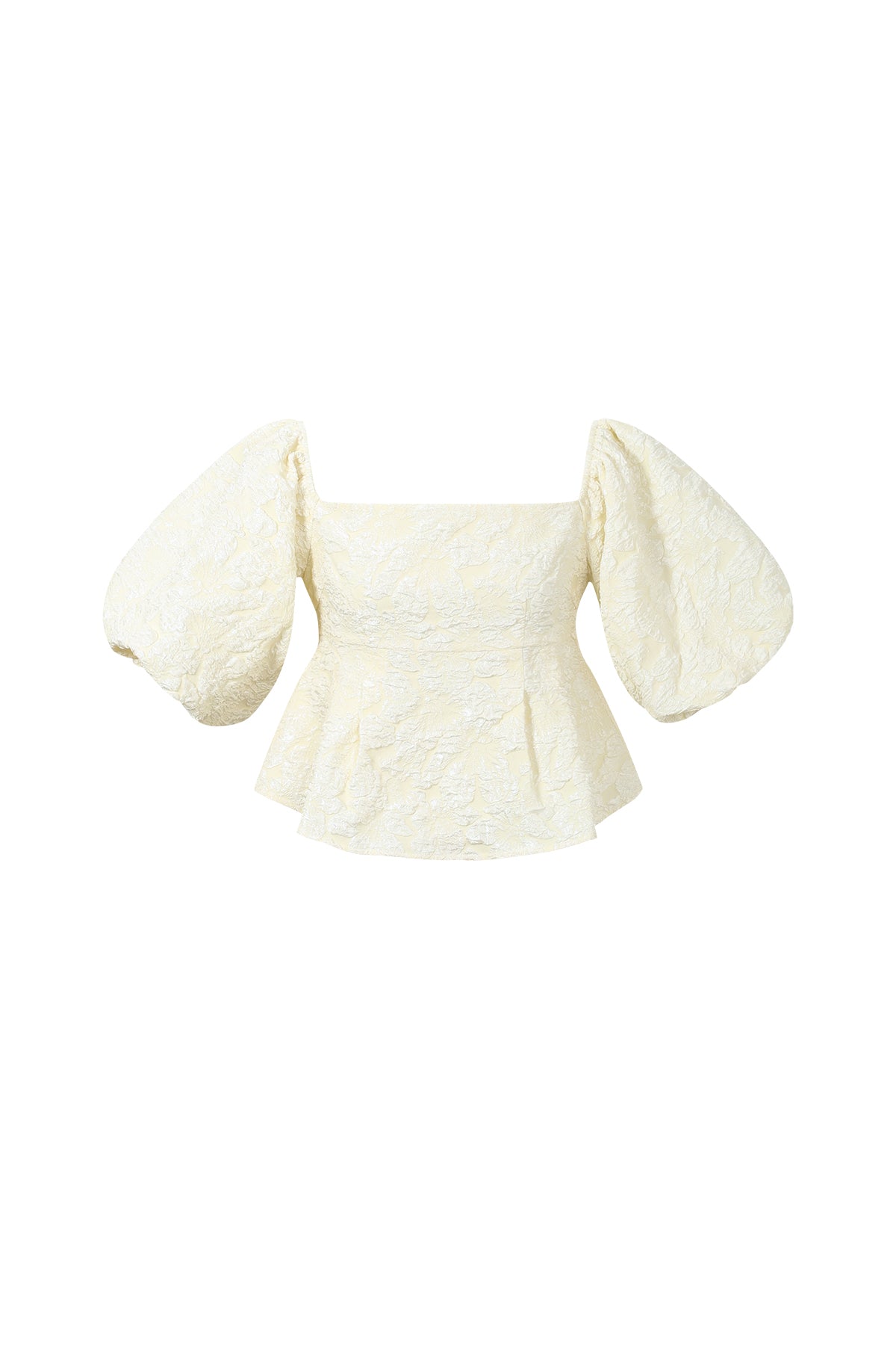 textured puff sleeve top