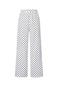 Woven Polyester Fiber Women's Straight Pants Elegant Polka Dots