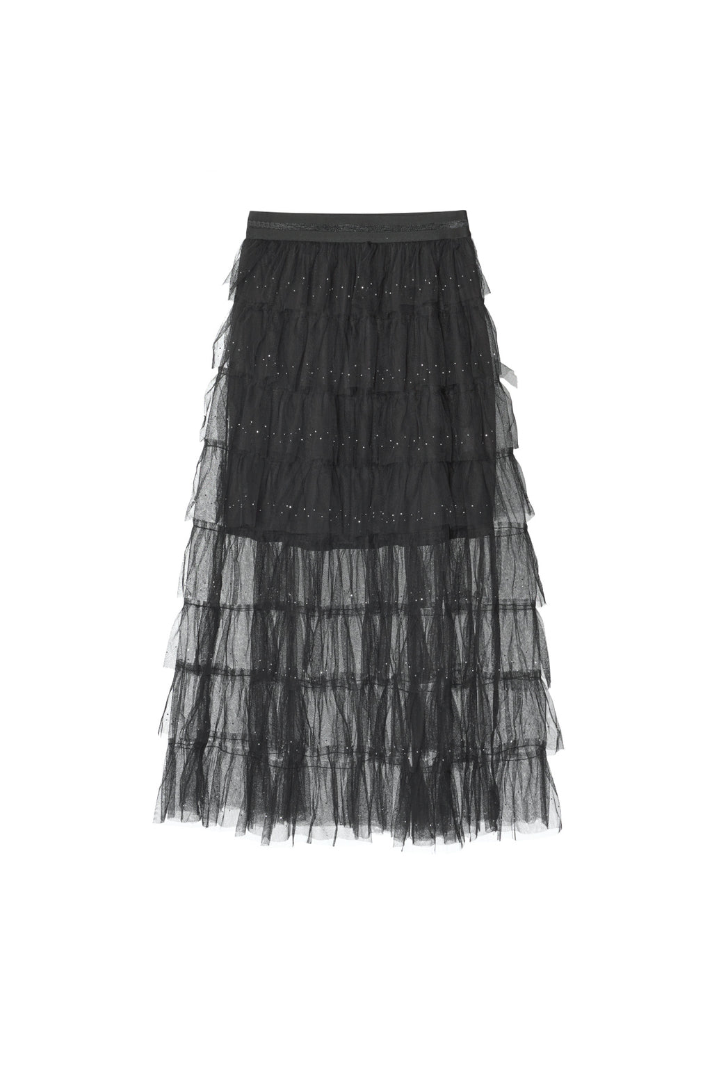 Polyester Women's Tiered Skirt Casual