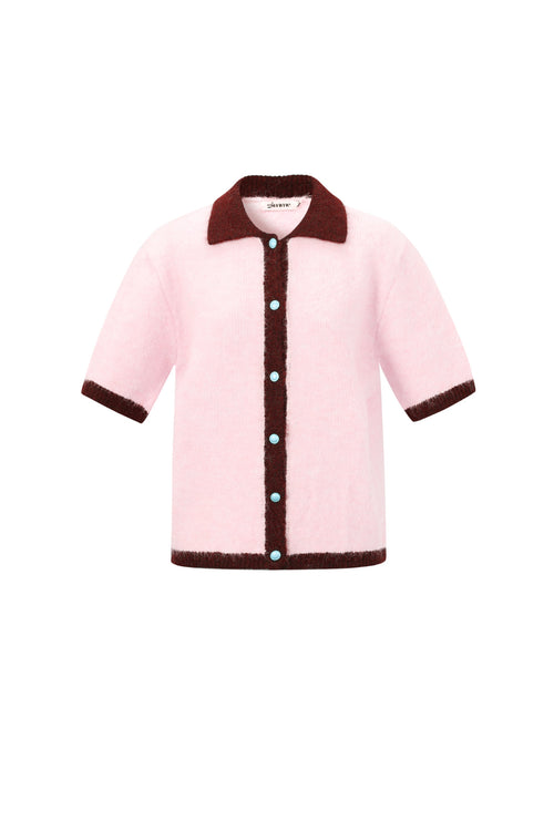 Knitted Polyester Fiber Women's Knit Cardigan Casual Color Clash