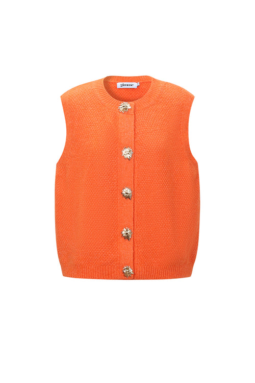 Knitted Polyester Fiber Women's Knitted Vest Casual Solid Color