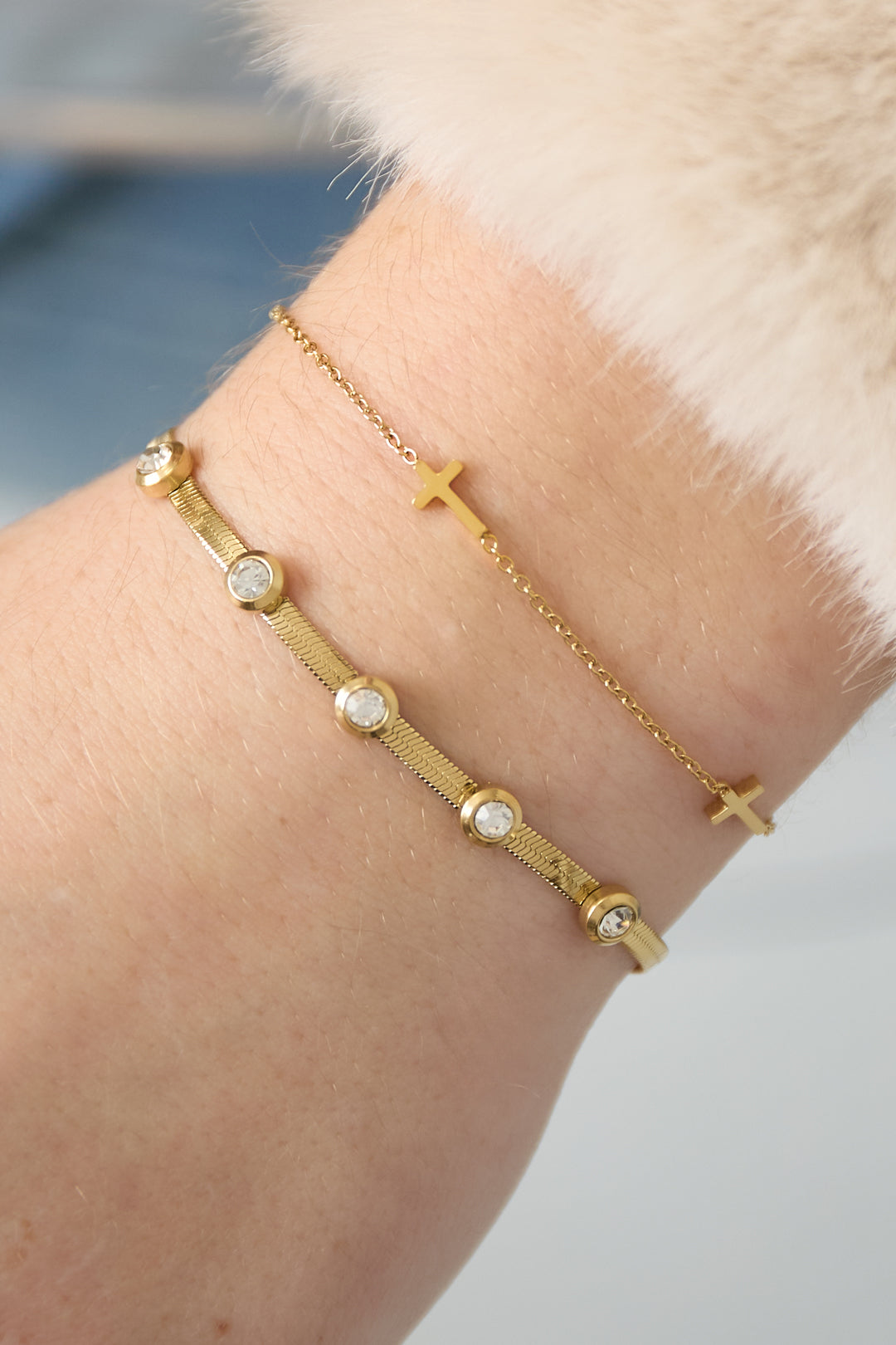 Stainless Steel Chain Bracelets Cross Casual Daily Simple Series Women's jewelry