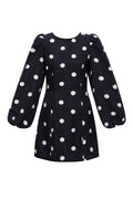 Woven Polyester Fiber Women's Mini Dress Elegant Polka Dots
