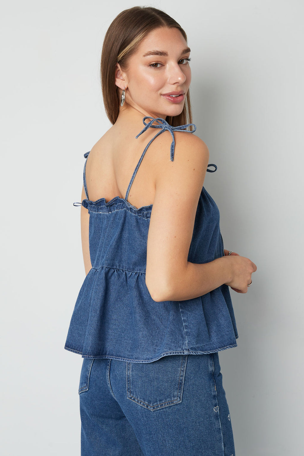 Woven Denim Women's Casual Top Spring/Summer Solid Color