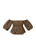 textured puff sleeve top