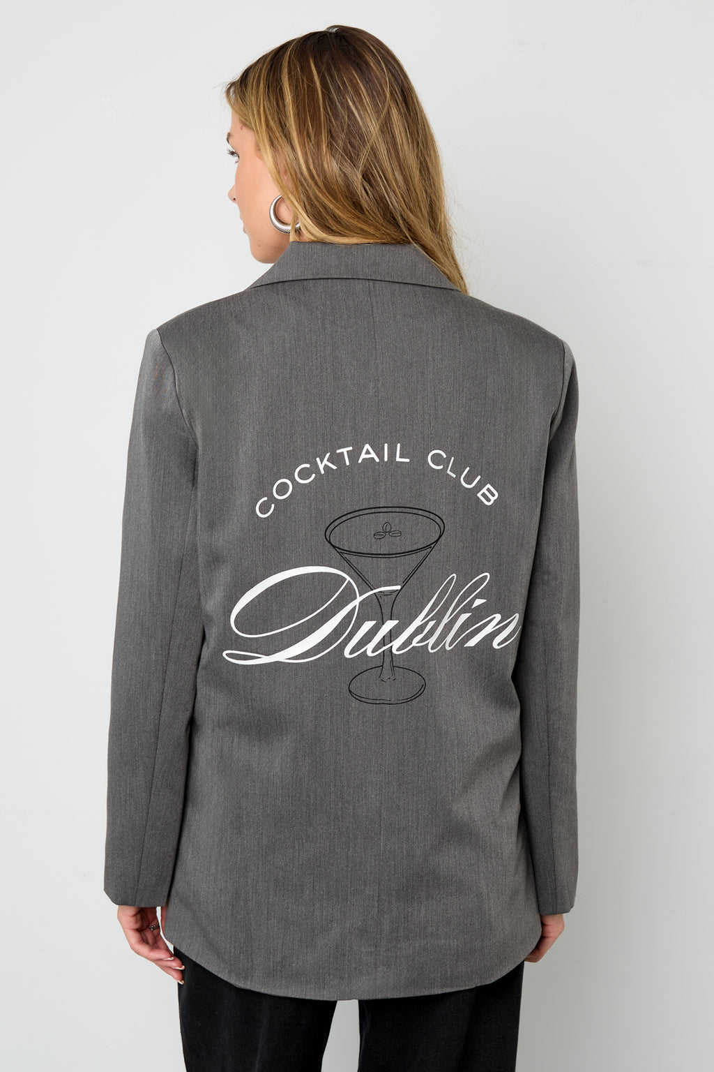Woven Polyester Fiber Women's Suit Jacket Elegant Letters