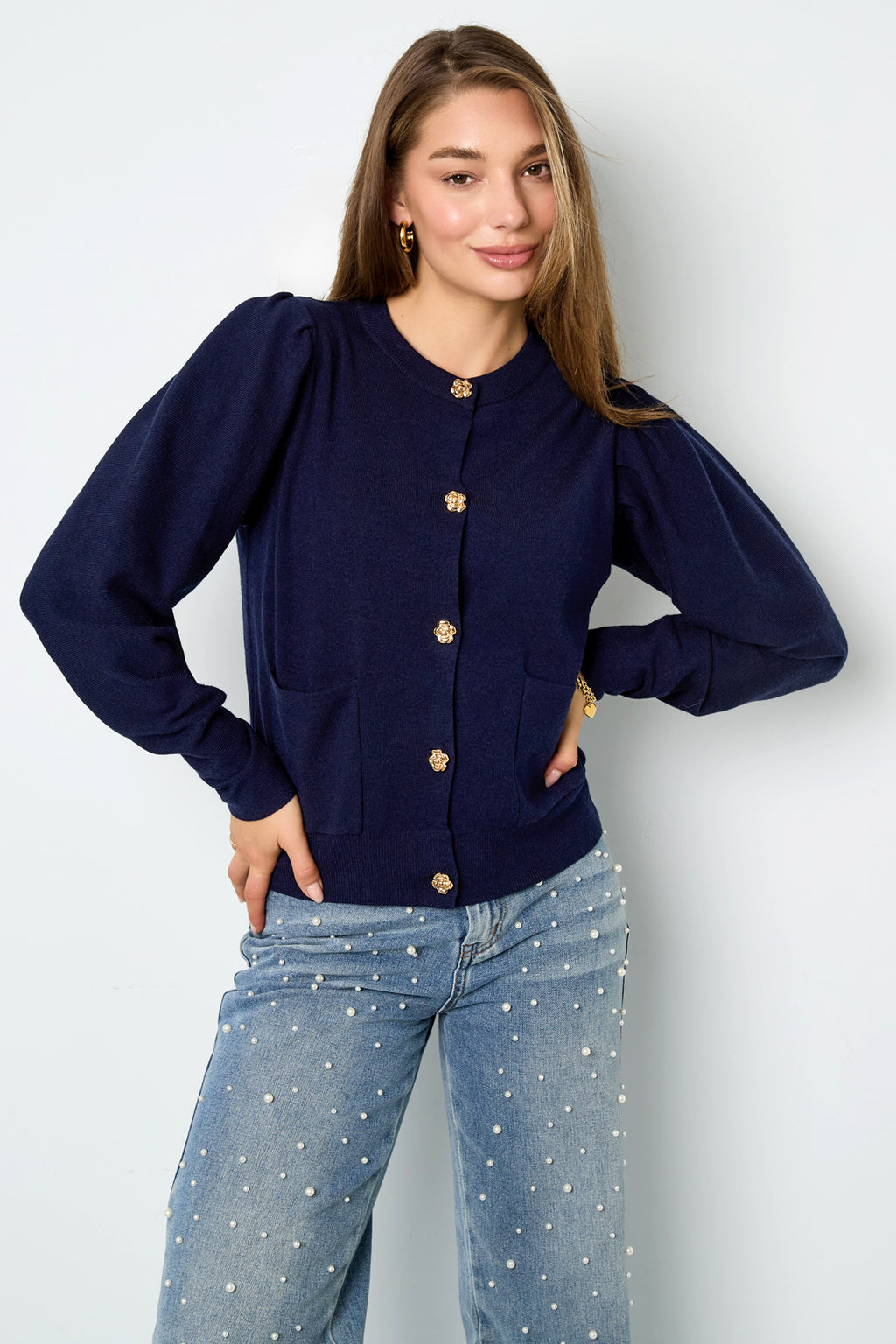 Knitted Viscose Women's Cardigan Fall/Winter Casual Solid Color